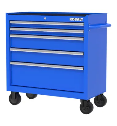 Kobalt 36-in W x 38-in H 5-Drawer Steel Rolling Tool Cabinet (Blue)s