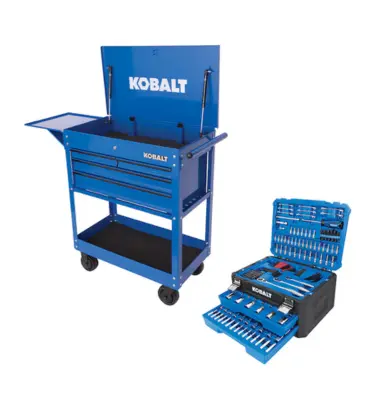 Kobalt 4-Drawer Steel Rolling Tool Cabinet and 277 Piece Mechanics Tool Set