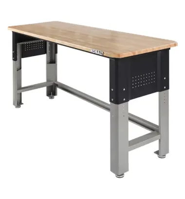 Kobalt 72-in L x 40.8-in H Silver Wood Adjustable Height Work Bench