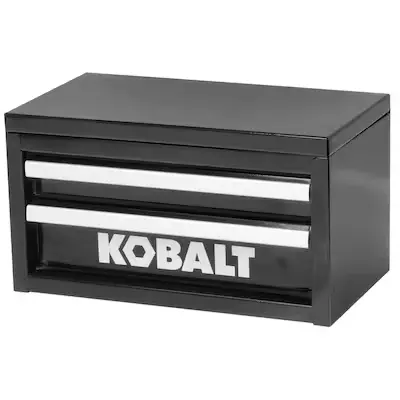 Mini 10.83-in 2-Drawer Black Steel Tool Box