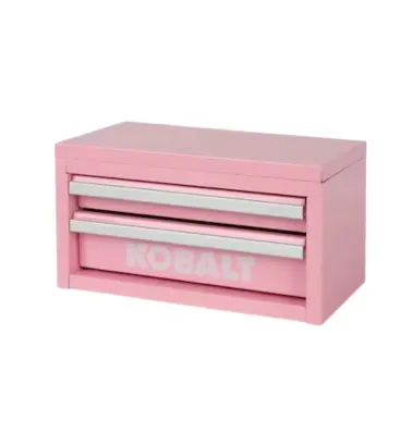 Mini 10.83-in 2-Drawer Pink Steel Tool Box